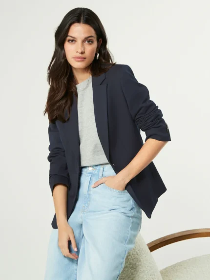 Navy Tailored Single Breasted Blazer