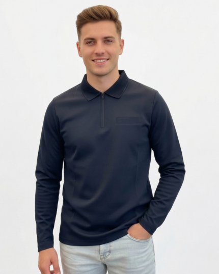 Cruyff Long Sleeve Polo – Navy